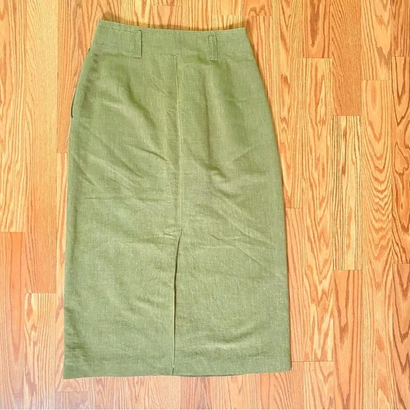 Green Lined Midi Skirt - Picture 2 of 11
